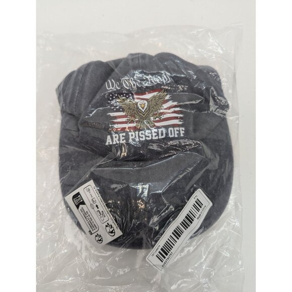 We The People Are Pissed Off Men Gray Adjustable Strap Back Cap Hat - Picture 1 of 6